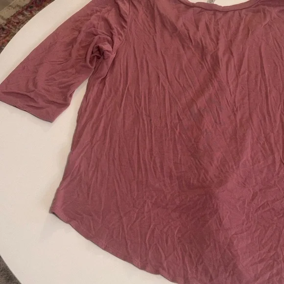 Green Envelope Mauve Button Tie Blouse - Picture 9 of 9